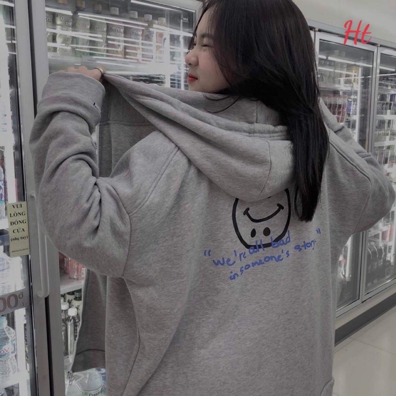 Áo khoác nỉ mặt cười lưng H2