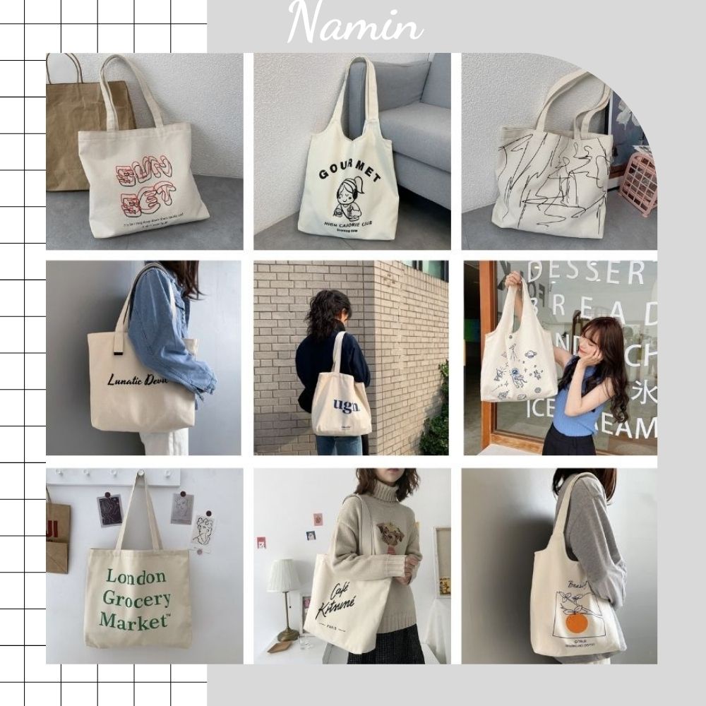 Túi tote vải canvas đeo chéo hàn quốc giá rẻ NAMIN STORE TT04