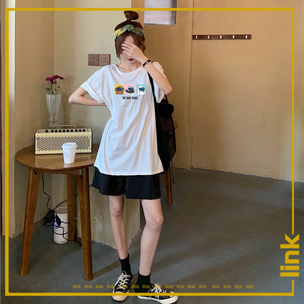Áo thun unisex tay lỡ WE BARE BEARS - Chúng tôi đơn giản là gấu CUTE