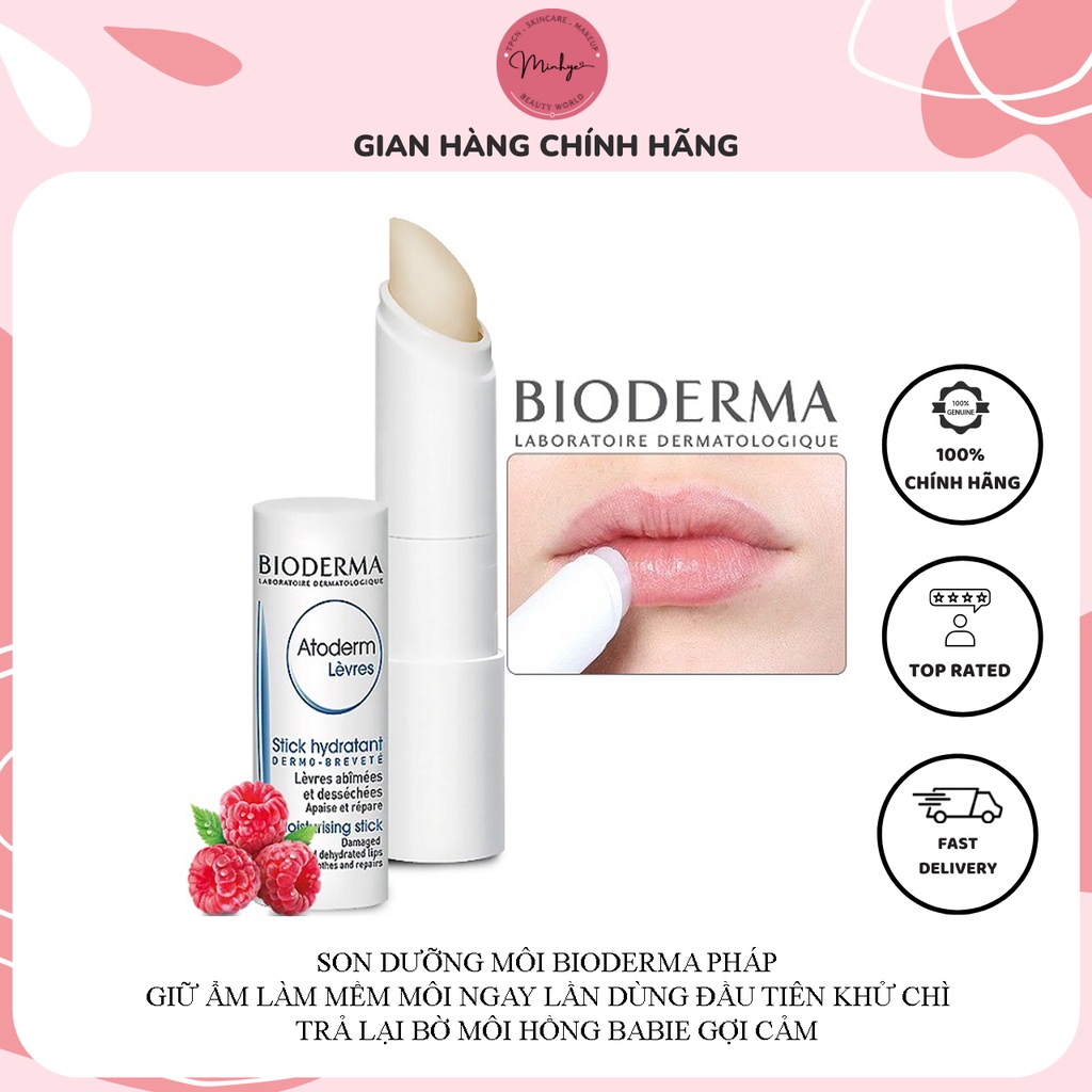 Son Dưỡng Môi Bioderma Pháp Giữ Ẩm Làm Mềm Khử Chì Trả Lại Bờ Môi Hồng Babie