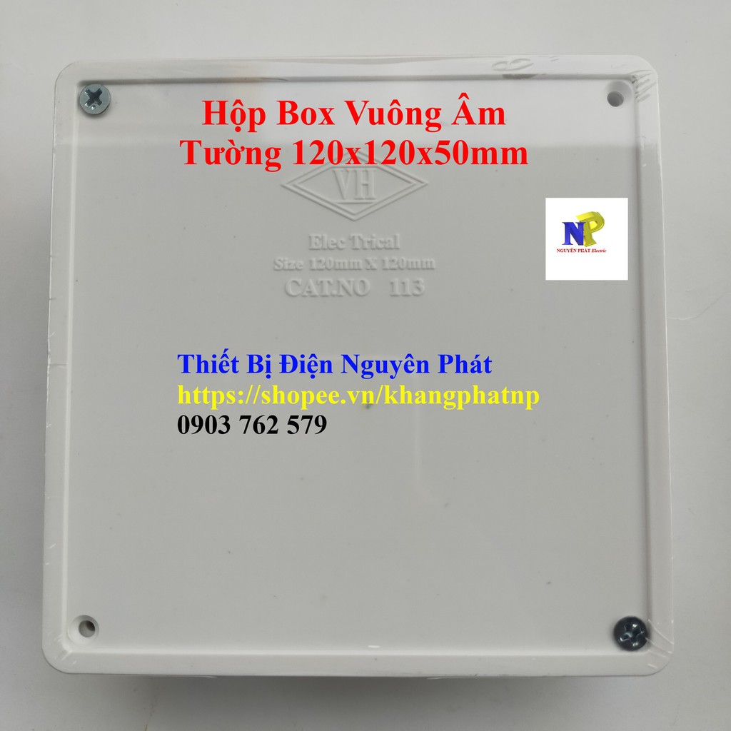 [VH] Hộp Box Vuông Âm Tường 120x120x50mm