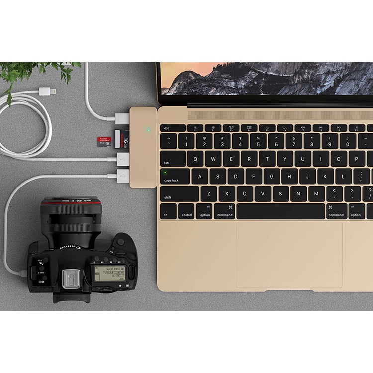 Cổng Chuyển HyperDrive USB Type-C 5-in-1 Hub Dành Cho Macbook Pro 2016 và Macbook 12" - Hàng Chính Hãng