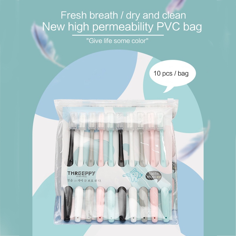 Set 10 Bàn Chải Đánh Răng Lông Mềm Cho Gia Đình