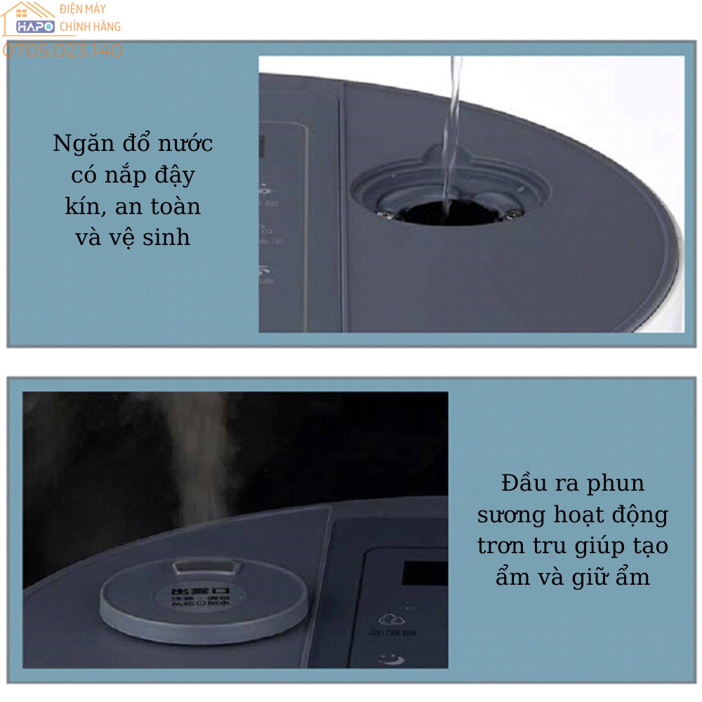 Máy lọc không khí tạo ẩm HAPO, Máy lọc bụi mịn công nghệ Plasmacluster ion cho không gian 60m2 bảo vệ sức khỏe gia đình