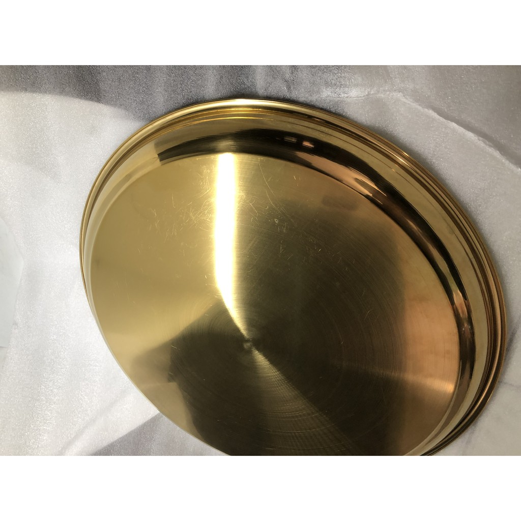 [SP Mới] Mâm inox 304 mạ Pvd Titan cao cấp sang trọng vàng ánh kim cho nhà hàng khách sạn vip 48cm Inox 304 Hcm