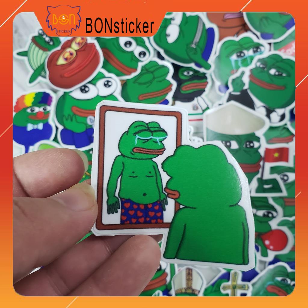 Set Sticker Ếch Xanh,Hình Dán Sticker Dán Nón Bảo Hiểm,Dán Điện Thoại, Dán Vali, Dán Đàn Chống Nước