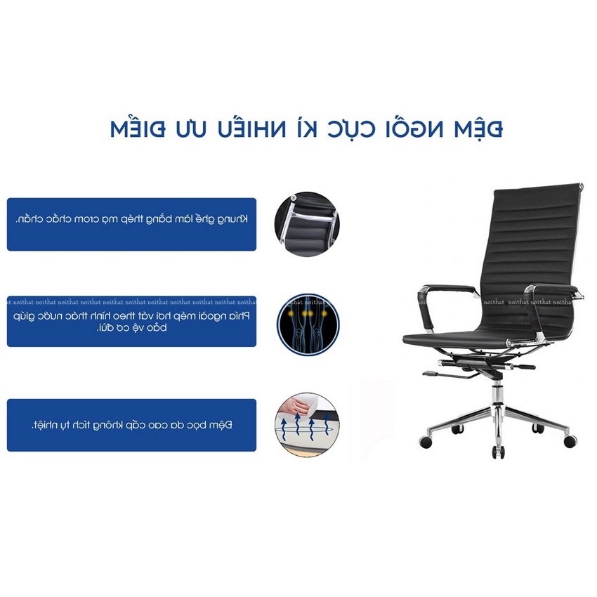 Ghế văn phòng xoay da 𝐆𝟎𝟔 ghế làm việc da công nghiệp cao cấp, thoáng mát, độ bền cao