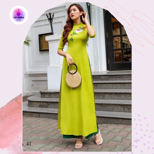 Áo dài lụa Tây thi thêu