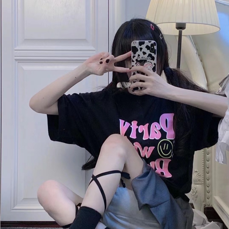 NRVP Áo Thun Cotton Tay Ngắn Cổ Tròn Màu Trơn Thời Trang Dành Cho Nữ