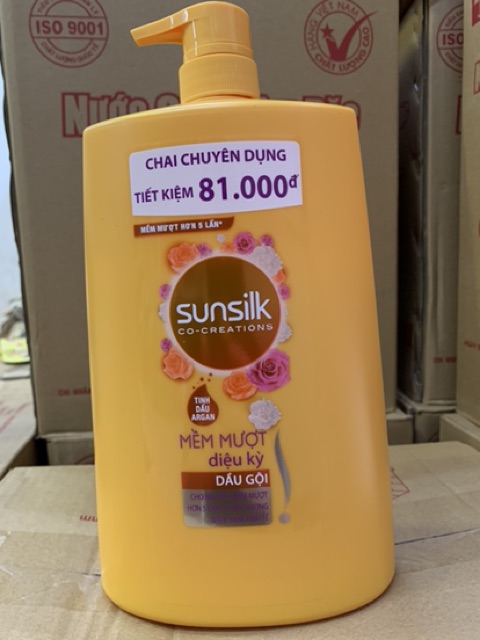 DẦU GỘI SUNSILK chai to 1,4kg có 2 mầu vàng và đen