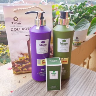 Cặp dầu gội xả TOCO Collagen 785ml x2 (Mẫu mới) kích thích mọc tóc