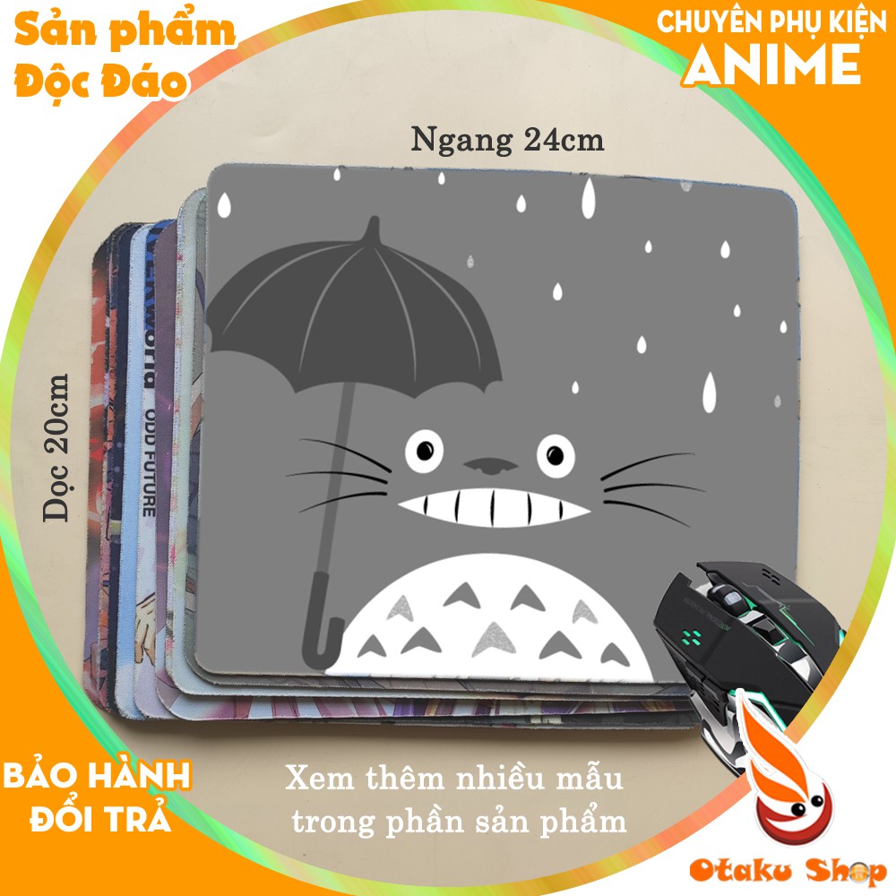 <18 mẫu 2 bộ> Lót chuột máy tính Anime Totoro, Natsume Yuujinchou cỡ bàn di chuột lớn 20x24cm chất liệu mouse pad cao su