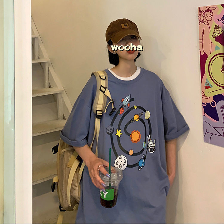 NRVP Áo thun tay ngắn cổ tròn mẫu 2021 thời trang cho nữ