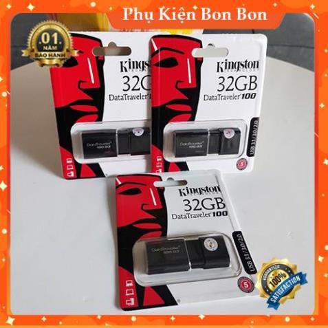 [ BH 1 Đổi 1 ] USB Kingston DT100  4GB / 8GB / 16GB / 32GB nắp trượt tốc độ upto 100MB/s 3.1/3.0/2.0