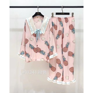 Bộ ngủ lụa Pizama hoạ tiết P203 hàng cao cấp