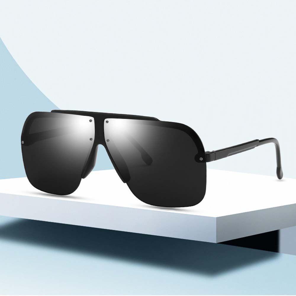 Kính Mát Nửa Gọng Vuông Họa Tiết Da Báo Màu Đen Kiểu Hàn Quốc Cổ Điển WMES15H