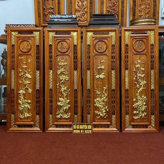 Tranh tứ quý gỗ hương