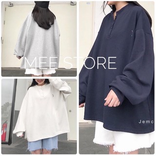 Áo Sweater Nỉ Bông Cho Nam Nữ- Áo Nỉ dáng rộng cổ tàu 3 cúc UNISEX kiểu Ullzang
