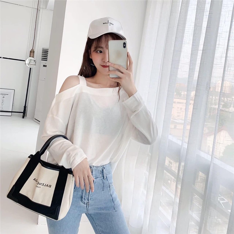 Áo Pull giấy trễ vai - Hàng xuất khẩu Việt Nam | BigBuy360 - bigbuy360.vn