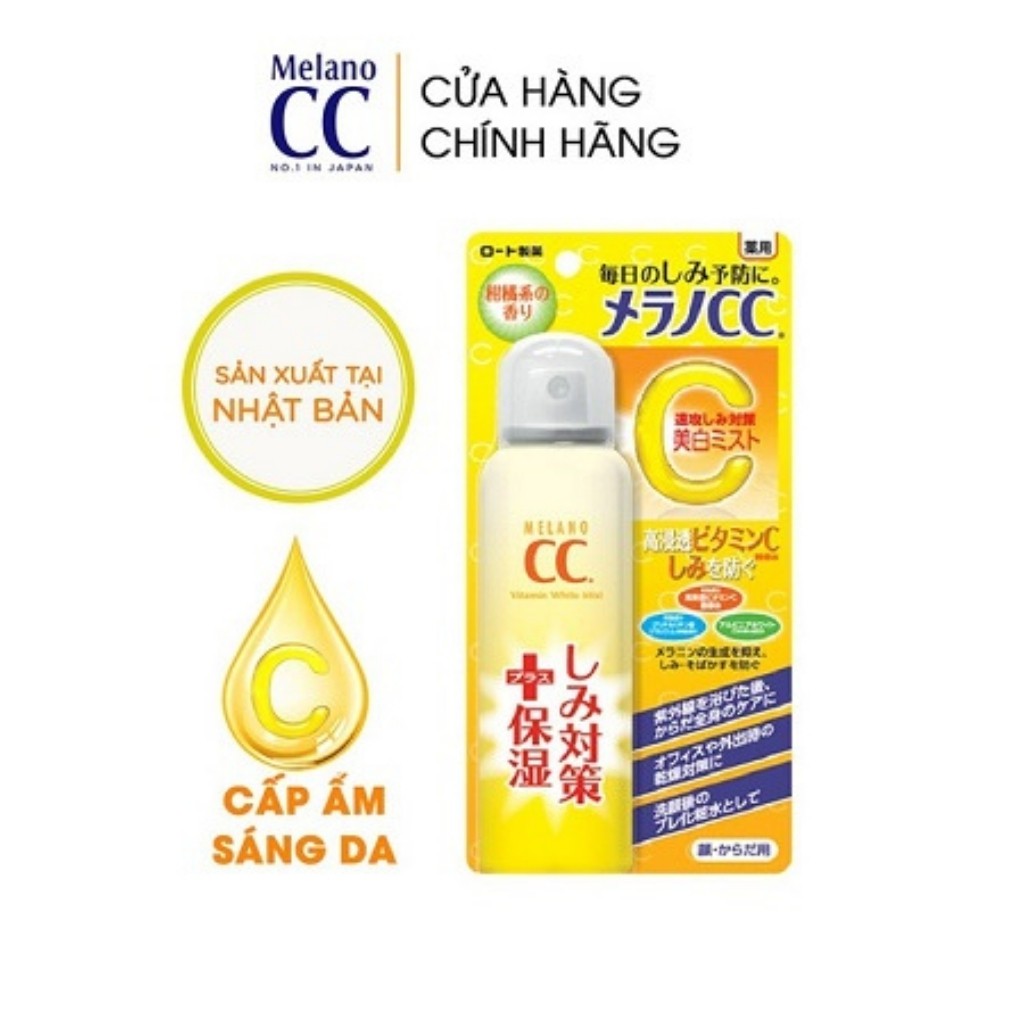 Xịt Khoáng CC Melano Rohto Whitening Mist 100g