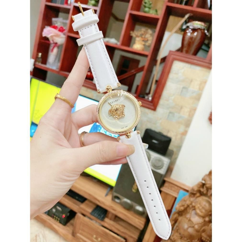 [Siêu Phẩm]  Đồng hồ nữ Versace dây da thời thượng mặt nổi độc đáo cá tính mã versace_quy1192