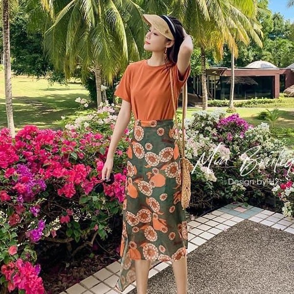 Set đồ nữ cá tính, set váy dài áo thun đi chơi sang chảnh mùa hè đẹp 8A00170 | BigBuy360 - bigbuy360.vn