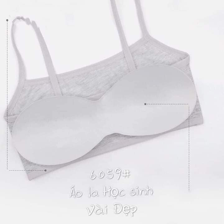 Áo lót lá dành cho học sinh chất liệu cotton len tăm có mút ngực mỏng thoáng mát