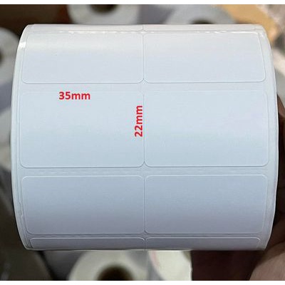 Giấy In Mã Vạch 2 Tem 35x22 (Cuộn)- 2500 tem - Decal Nhiệt 2 Tem 72x22 mm, cuộn 30m