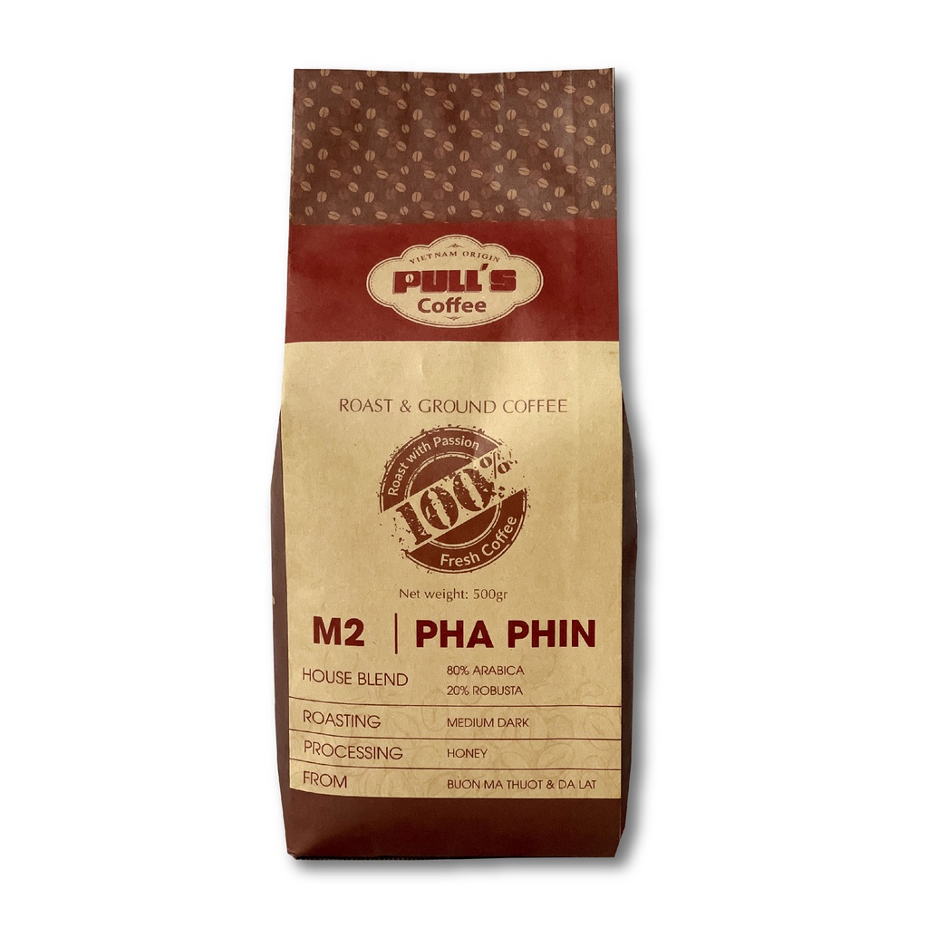 Cà phê pha phin nguyên chất Blend M3 rang mộc 100% từ Pulls Coffee, thơm quyến rũ vị đậm đà ngọt hậu - gói 250g/500g | BigBuy360 - bigbuy360.vn