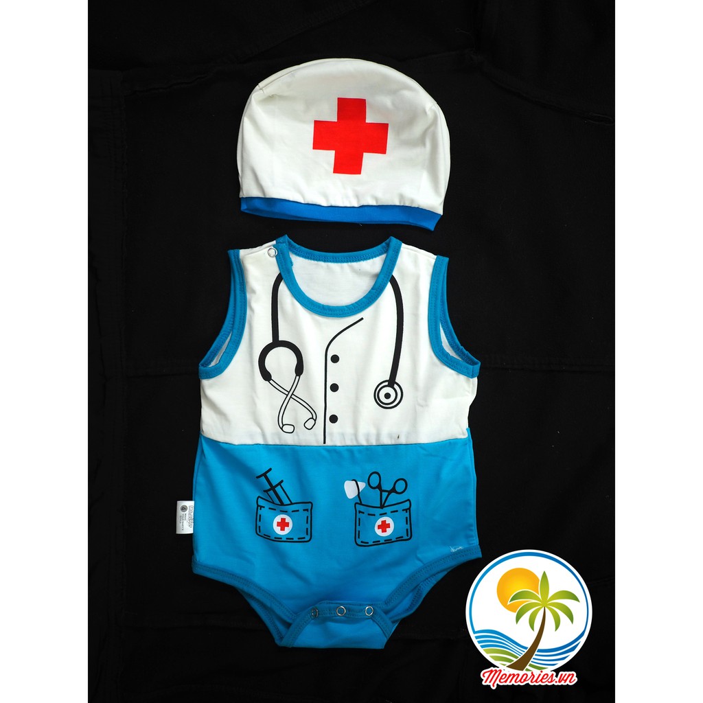 Quần áo Bodysuit Hình Mario - Cá Dory - Bác sĩ cho bé từ 4-12kg