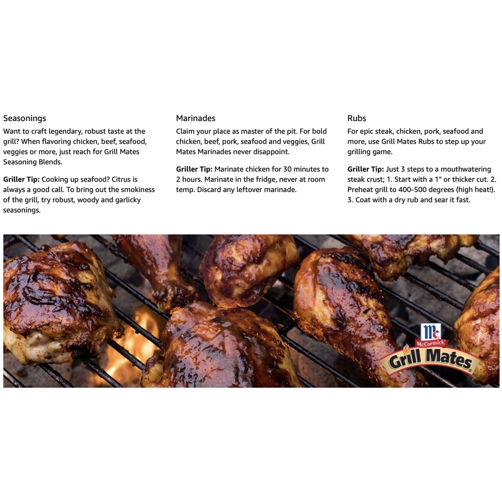 GIA VỊ ĂN KIÊNG VỊ THỊT BÒ BRAZILIAN McCormick Grill Mates Steakhouse Seasoning, 60g (2.12 oz)