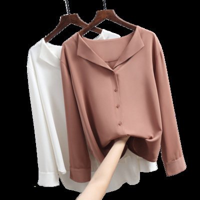 Áo Sơ Mi Nữ Tay Dài  Dáng Rộng Kiểu Hàn Quốc Áo Kiểu Công Sở Đẹp Cao Cấp S3T5_5