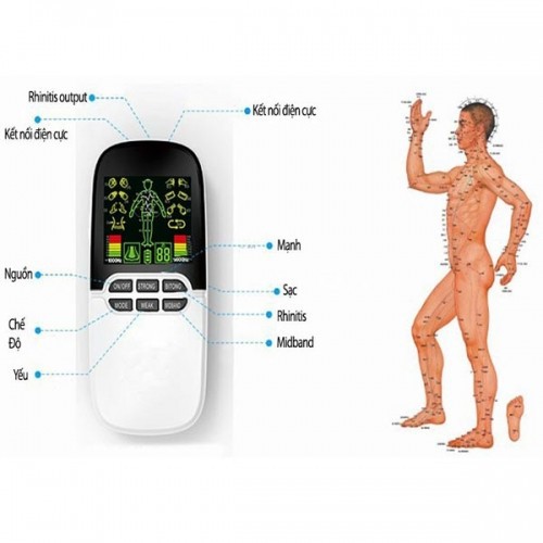 Máy massage xung điện hồng ngoại pin sạc 8 miếng dán NK-102 | OKbuy