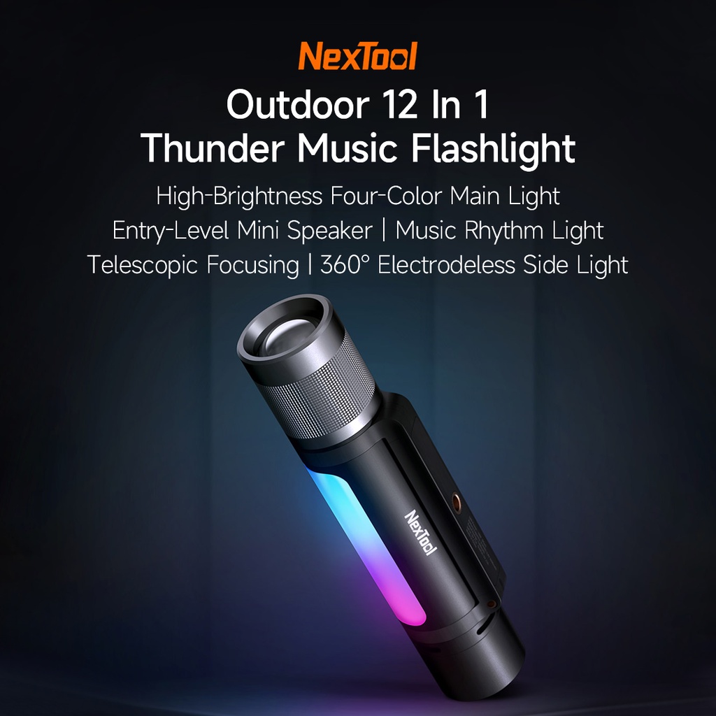 Xiaomi Youpin Đèn Pin   NexTool 12 Trong 1 Kèm Loa 4 Màu Có Thể Sạc Lại Cho Hoạt Động Ngoài Trời