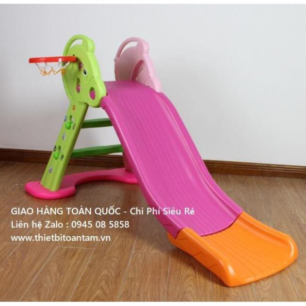 Giá rẻ nhất-  Cầu trượt mini cho bé có ném bóng rổ cực kỳ thích hợp với các bé nhỏ tuổi