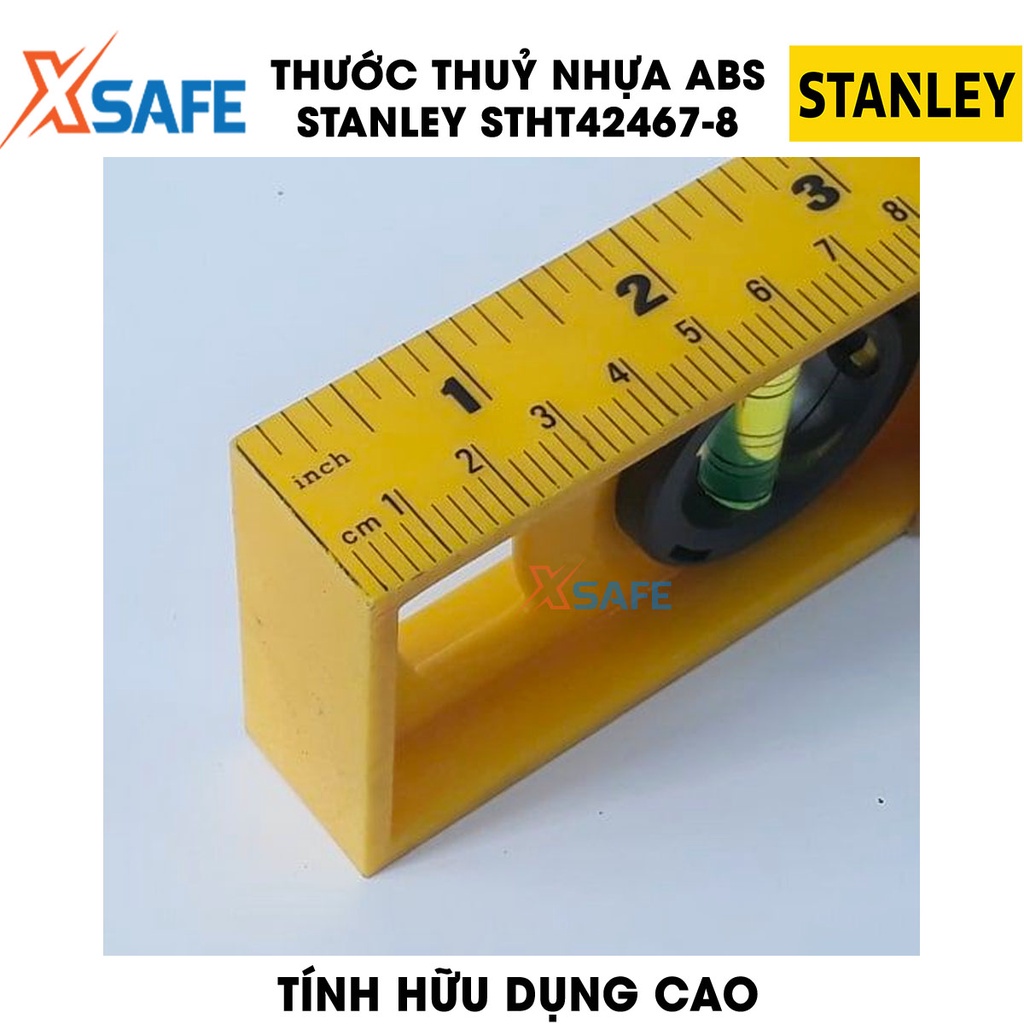 Thước thuỷ nhựa ABS STANLEY công nghệ của Mỹ Thước cân bằng Stanley gồm 3 ống thuỷ, chất liệu an toàn bền bỉ