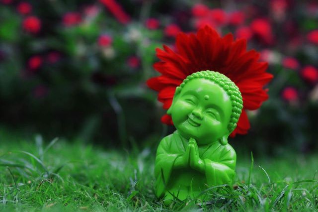 Tượng Phật An Nhiên Hoan Hỷ Trang Trí Để Bàn, Phòng Khách, Kệ Sách, Sân Vườn, Tiểu Cảnh 11 18 cm