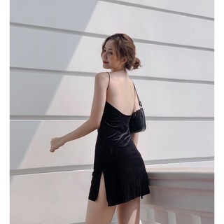 ĐẦM ĐEN HAI DÂY CÓ MÚT NGỰC