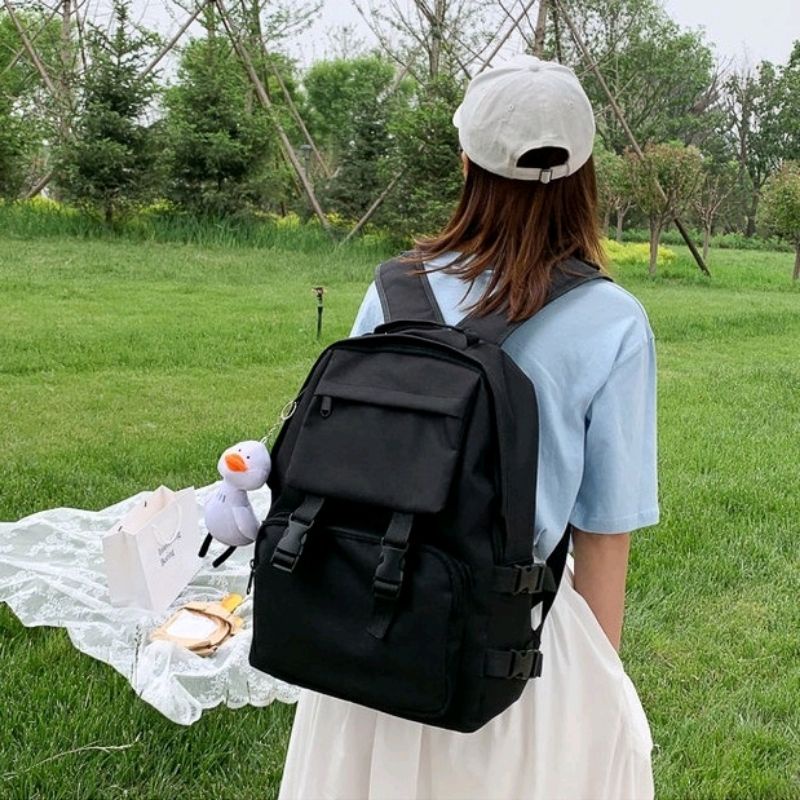 Balo đi học đi chơi,du lịch trơn - ngăn túi trong rộng rãi