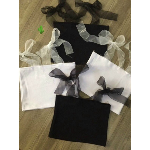 Áo ống dây ruy băng vải borip mịn dày (kèm ảnh thật)