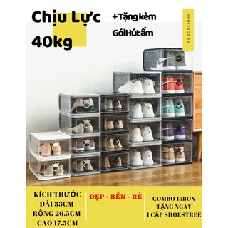 Hộp đựng giày nhựa cứng trong suốt size lớn - Mẫu mới 2020