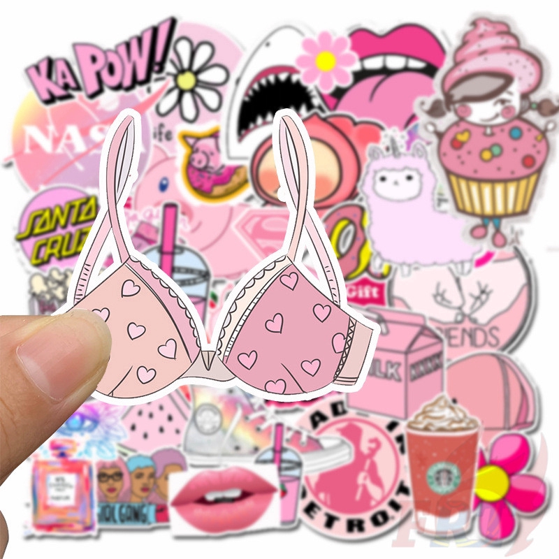 ❉ VSCO： Pink Romantic Series 01 - GirlGang Cozy Graffiti Stickers ❉ 50Pcs/Set Mixed Fashion DIY Luggage Laptop Skateboard Doodle Decals Stickers