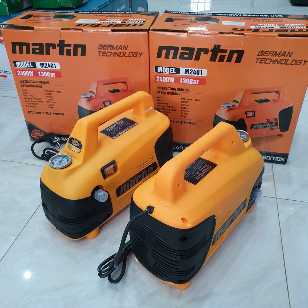 MÁY RỬA XE MARTIN 2400w ÁP LỰC CAO FULL PHỤ KIỆN