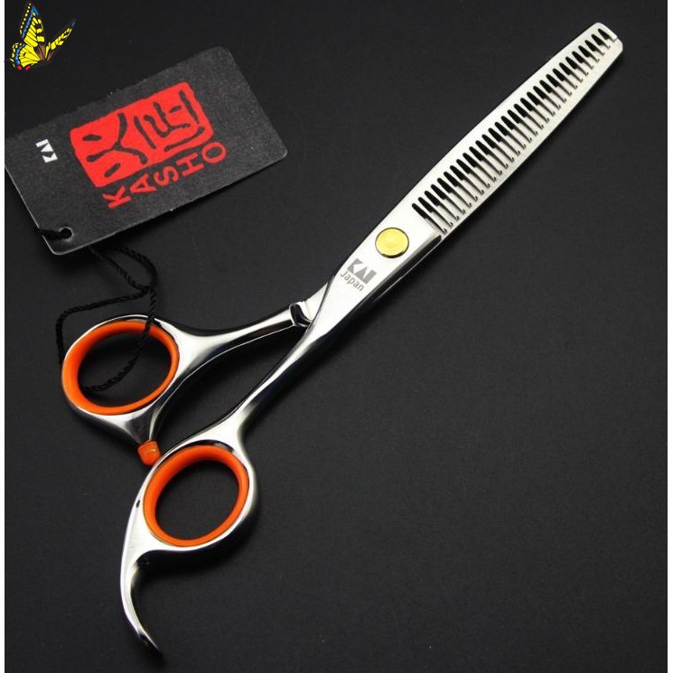 Bộ kéo cắt tóc tay phải kasho tem nâu (mua cặp tặng bao da, chỉnh kéo, lược toni guy)