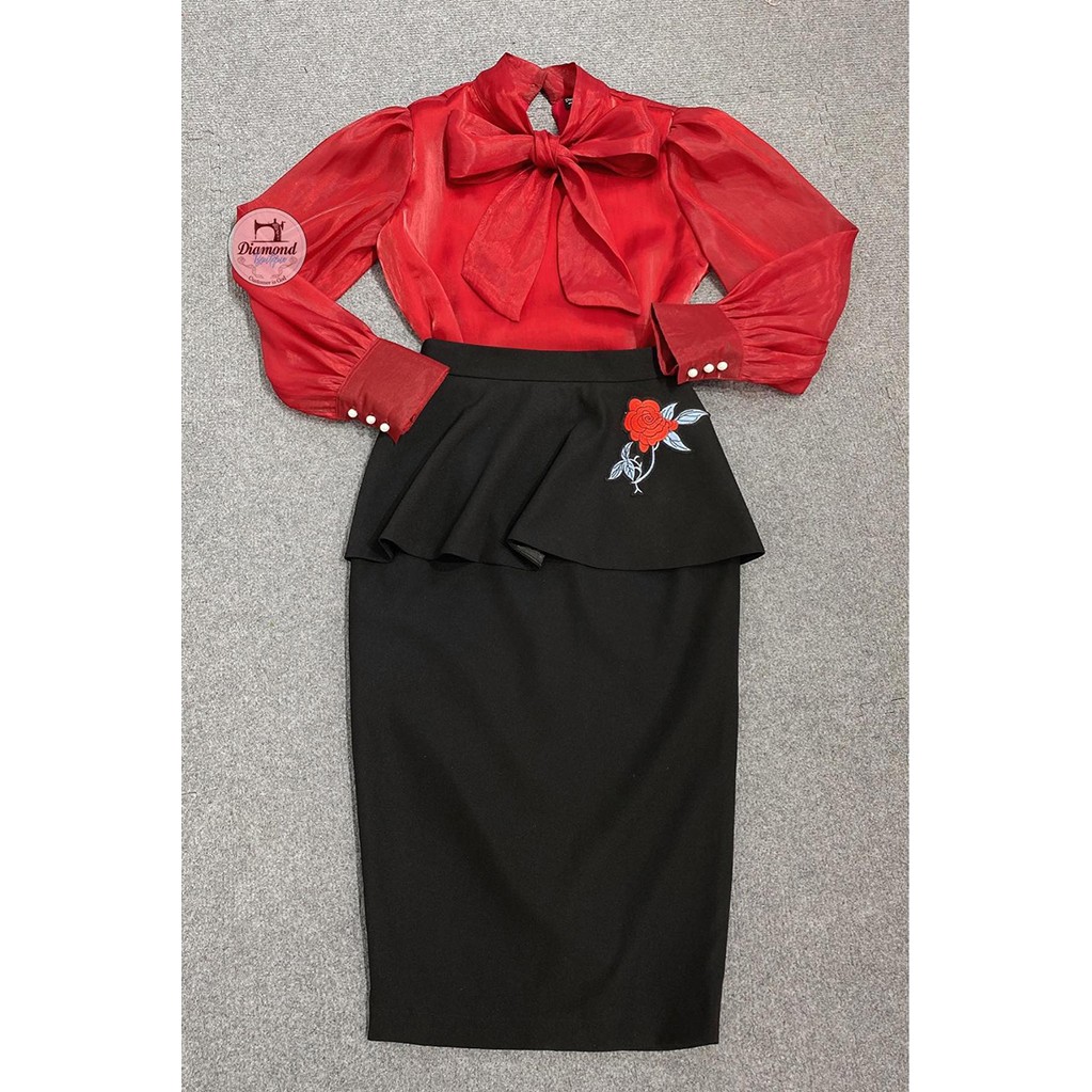 Áo Sơ Mi Nữ Tay Dài Cổ Nơ Chất Tơ Organza Thoáng Mát