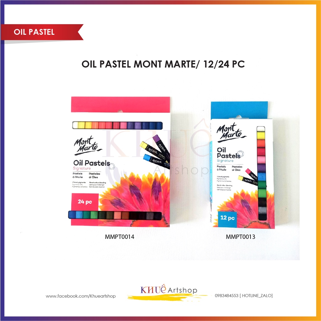 Sáp dầu 12 màu, 24 màu Mont Marte _oil Pastels 12pc,24pc Mont Marte