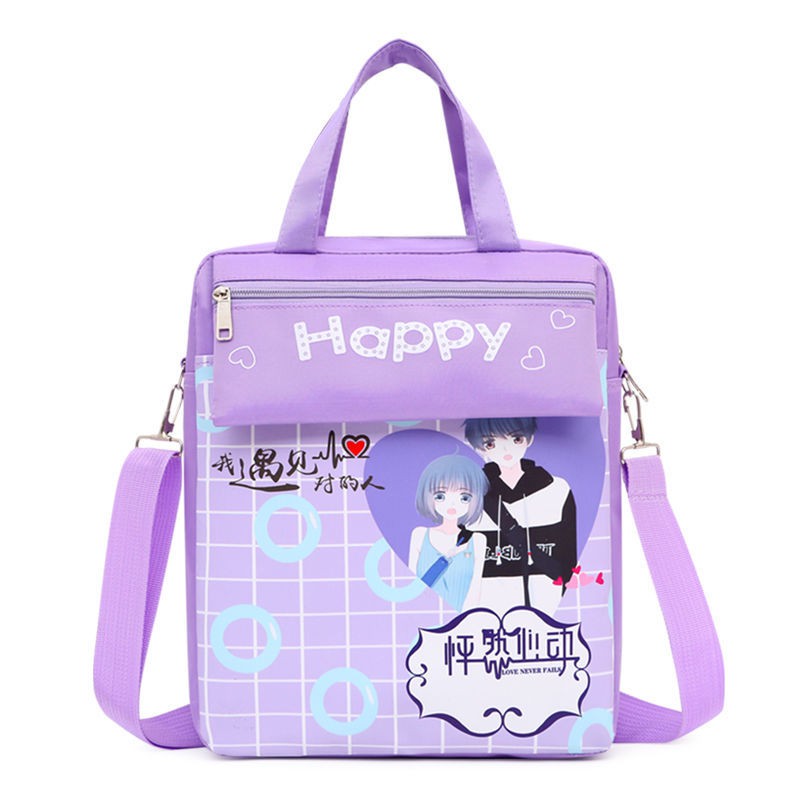 Cute anime tote bag for pupils make up school bag for men and women tutoring bag homework art bag children messenger bag tide