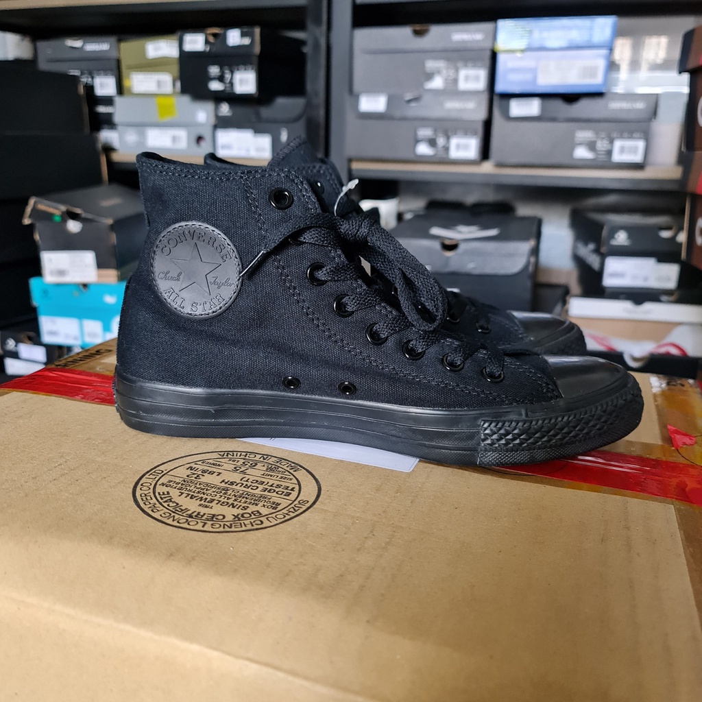 Giày Converse chính hãng đen cổ cao classic bao check