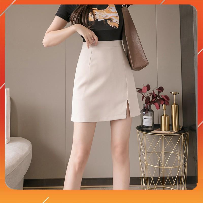 Chân váy ngắn chữ a xẻ trước, chân váy chữ a công sở xẻ tà | BigBuy360 - bigbuy360.vn