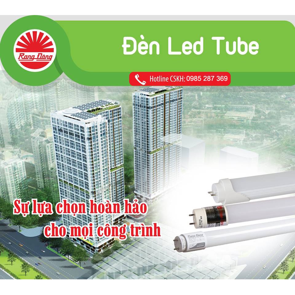 [CHÍNH HÃNG] Bóng Đèn LED Tuýp 10W Nhôm Nhựa Rạng Đông, Dài 0,6m- Bảo Hành 2 Năm - Model: LED TUBE T8 60/10W